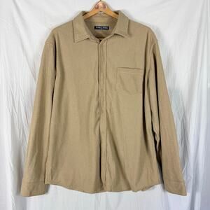 Pj Paul Jones Long Sleeve Shirt Men XL Beige Casual Button Up